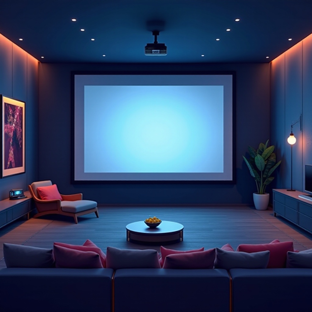 configuración de pantalla de proyector