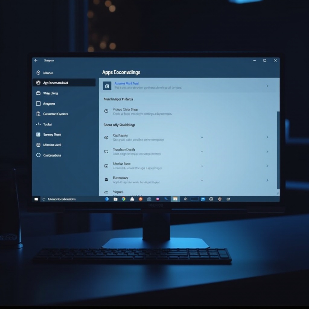 configurações de recomendação de aplicativos no Windows 11